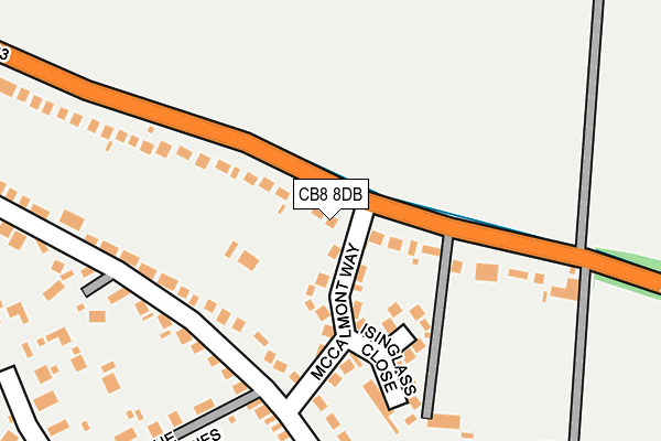 CB8 8DB map - OS OpenMap – Local (Ordnance Survey)