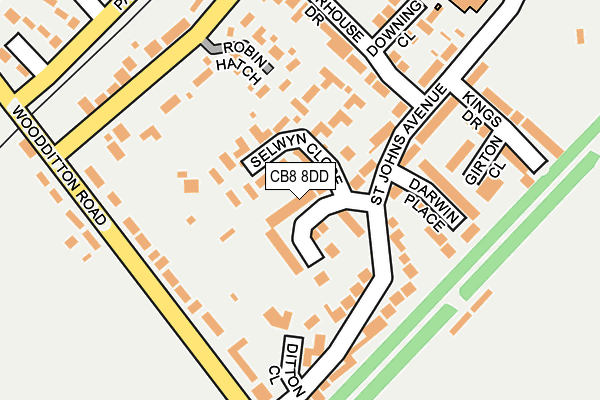 CB8 8DD map - OS OpenMap – Local (Ordnance Survey)