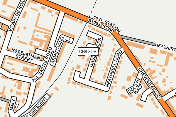 CB8 8DR map - OS OpenMap – Local (Ordnance Survey)