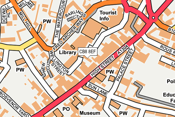 CB8 8EF map - OS OpenMap – Local (Ordnance Survey)