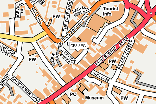CB8 8EG map - OS OpenMap – Local (Ordnance Survey)