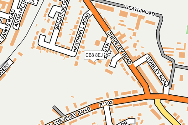 CB8 8EJ map - OS OpenMap – Local (Ordnance Survey)