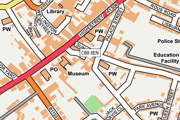 CB8 8EN map - OS OpenMap – Local (Ordnance Survey)