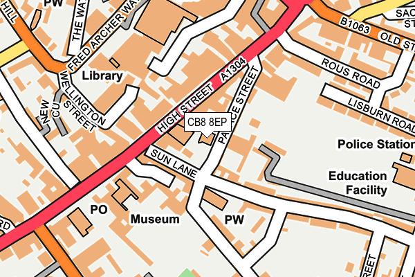 CB8 8EP map - OS OpenMap – Local (Ordnance Survey)