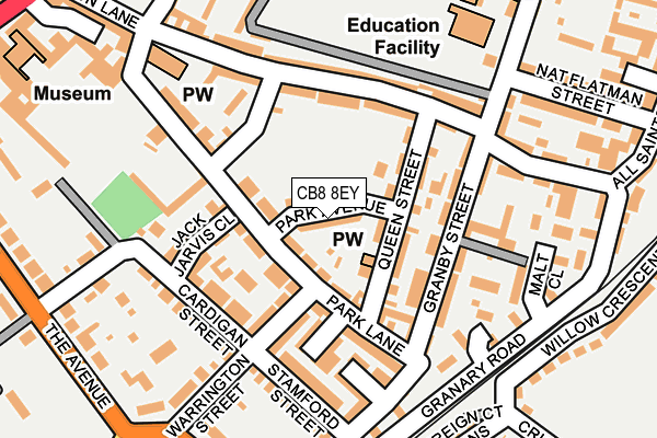 CB8 8EY map - OS OpenMap – Local (Ordnance Survey)
