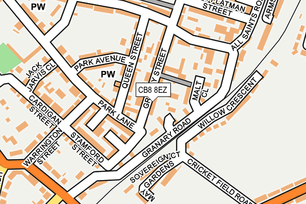 CB8 8EZ map - OS OpenMap – Local (Ordnance Survey)