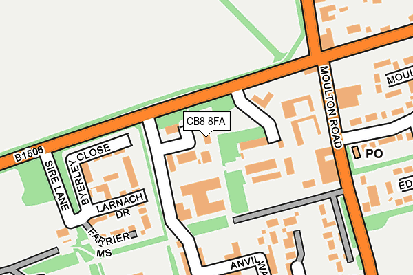 CB8 8FA map - OS OpenMap – Local (Ordnance Survey)