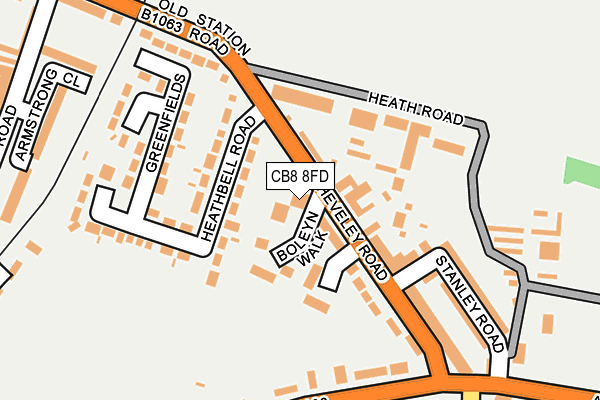 CB8 8FD map - OS OpenMap – Local (Ordnance Survey)