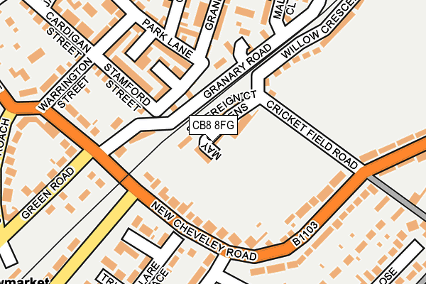 CB8 8FG map - OS OpenMap – Local (Ordnance Survey)