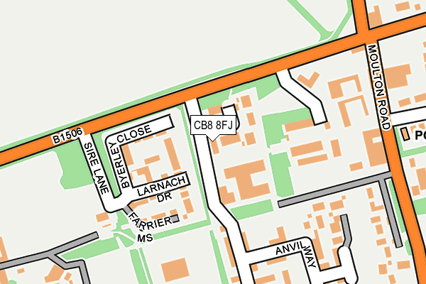 CB8 8FJ map - OS OpenMap – Local (Ordnance Survey)