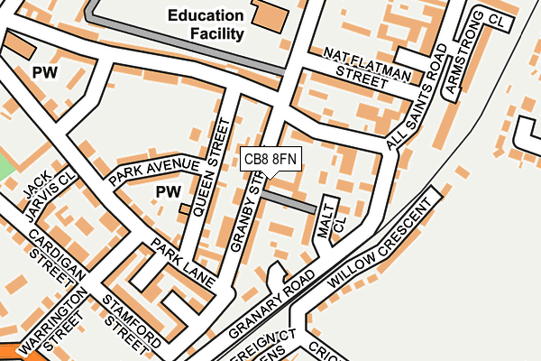 CB8 8FN map - OS OpenMap – Local (Ordnance Survey)