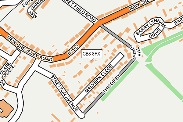 CB8 8FX map - OS OpenMap – Local (Ordnance Survey)