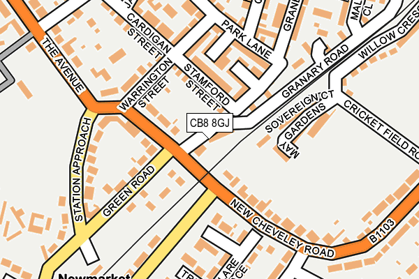 CB8 8GJ map - OS OpenMap – Local (Ordnance Survey)