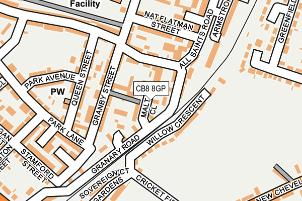 CB8 8GP map - OS OpenMap – Local (Ordnance Survey)