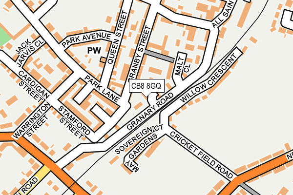 CB8 8GQ map - OS OpenMap – Local (Ordnance Survey)