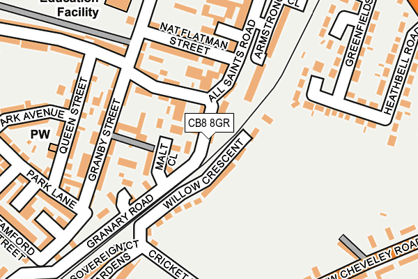 CB8 8GR map - OS OpenMap – Local (Ordnance Survey)