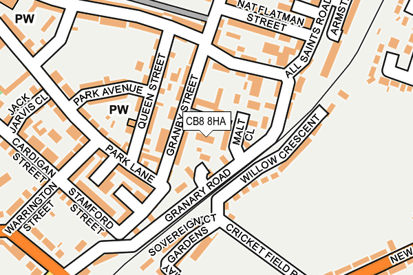 CB8 8HA map - OS OpenMap – Local (Ordnance Survey)