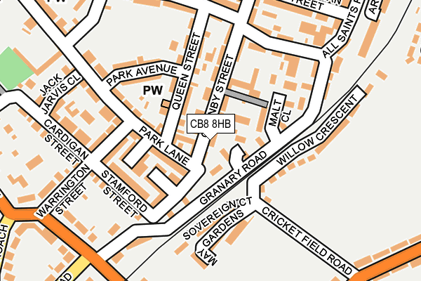 CB8 8HB map - OS OpenMap – Local (Ordnance Survey)