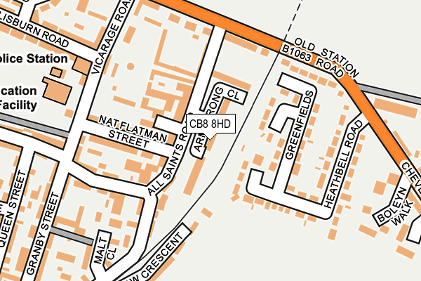 CB8 8HD map - OS OpenMap – Local (Ordnance Survey)