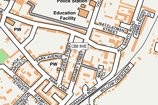 CB8 8HE map - OS OpenMap – Local (Ordnance Survey)