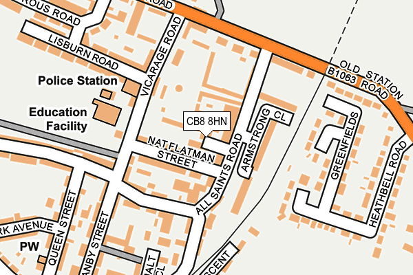 CB8 8HN map - OS OpenMap – Local (Ordnance Survey)