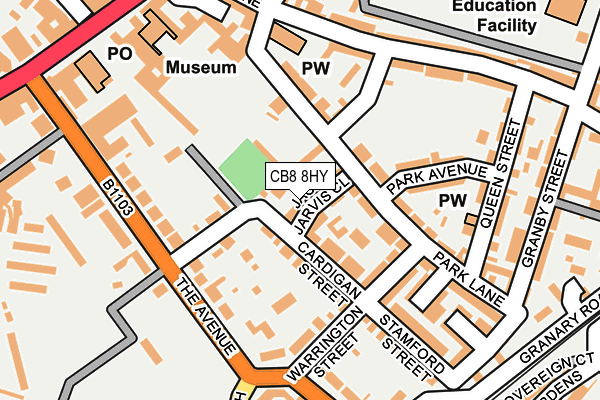 CB8 8HY map - OS OpenMap – Local (Ordnance Survey)