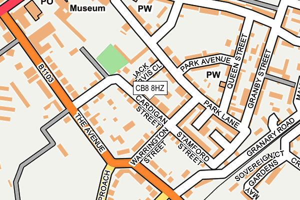 CB8 8HZ map - OS OpenMap – Local (Ordnance Survey)
