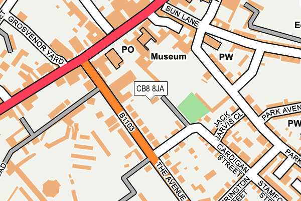 CB8 8JA map - OS OpenMap – Local (Ordnance Survey)