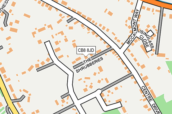 CB8 8JD map - OS OpenMap – Local (Ordnance Survey)