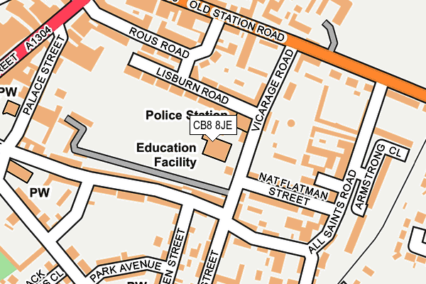 CB8 8JE map - OS OpenMap – Local (Ordnance Survey)