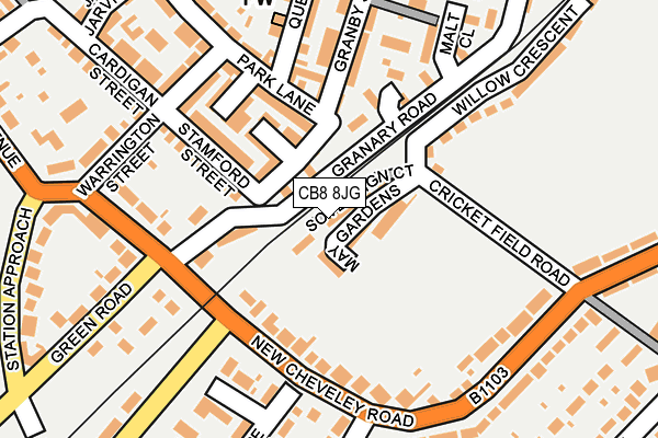 CB8 8JG map - OS OpenMap – Local (Ordnance Survey)