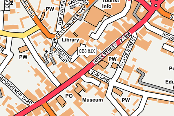 CB8 8JX map - OS OpenMap – Local (Ordnance Survey)