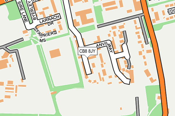 CB8 8JY map - OS OpenMap – Local (Ordnance Survey)