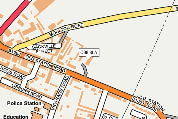 CB8 8LA map - OS OpenMap – Local (Ordnance Survey)