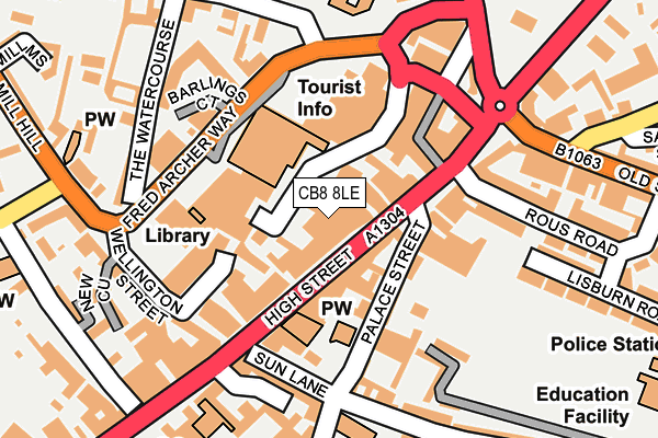 CB8 8LE map - OS OpenMap – Local (Ordnance Survey)