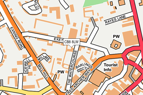 CB8 8LW map - OS OpenMap – Local (Ordnance Survey)