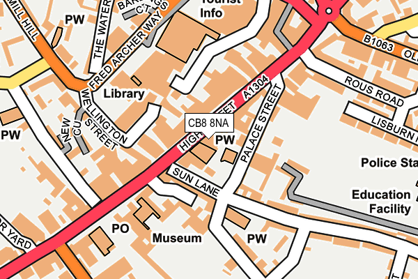 CB8 8NA map - OS OpenMap – Local (Ordnance Survey)
