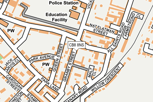 CB8 8NS map - OS OpenMap – Local (Ordnance Survey)