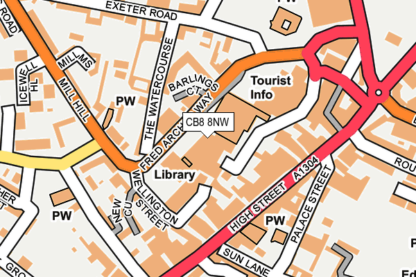 CB8 8NW map - OS OpenMap – Local (Ordnance Survey)