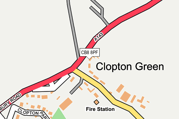 CB8 8PF map - OS OpenMap – Local (Ordnance Survey)