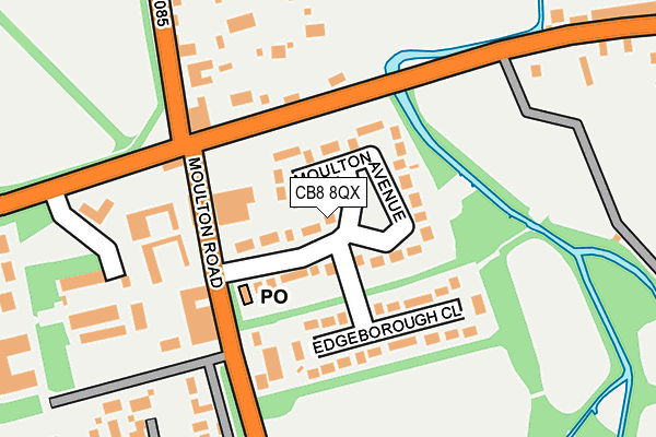 CB8 8QX map - OS OpenMap – Local (Ordnance Survey)