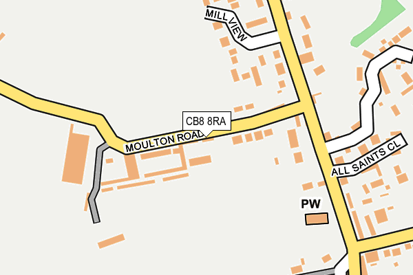 CB8 8RA map - OS OpenMap – Local (Ordnance Survey)