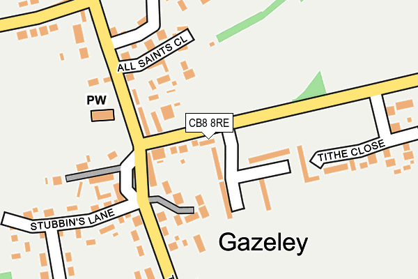 CB8 8RE map - OS OpenMap – Local (Ordnance Survey)