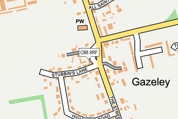 CB8 8RF map - OS OpenMap – Local (Ordnance Survey)