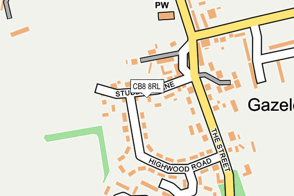 CB8 8RL map - OS OpenMap – Local (Ordnance Survey)