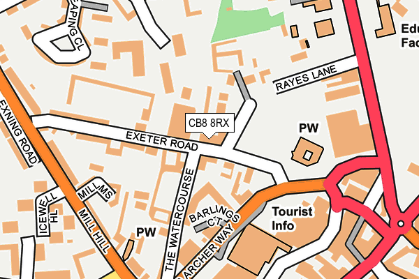 CB8 8RX map - OS OpenMap – Local (Ordnance Survey)