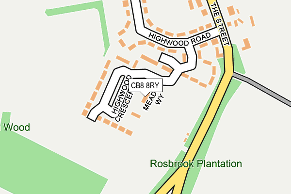 CB8 8RY map - OS OpenMap – Local (Ordnance Survey)