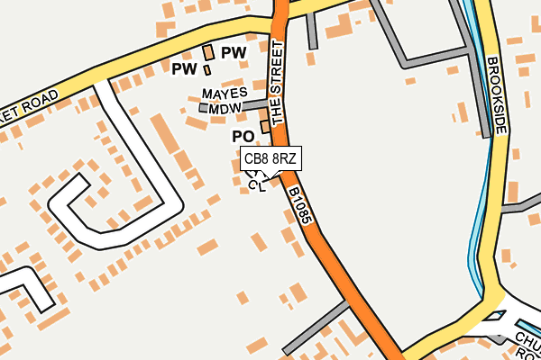 CB8 8RZ map - OS OpenMap – Local (Ordnance Survey)