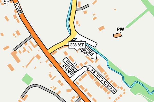 CB8 8SF map - OS OpenMap – Local (Ordnance Survey)
