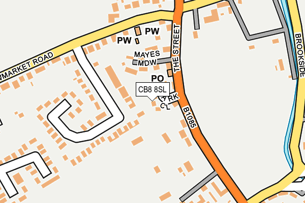 CB8 8SL map - OS OpenMap – Local (Ordnance Survey)